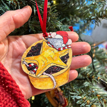 Load image into Gallery viewer, Mice Pie Christmas Decoration by Alice Draws the Line, Alice Draws the Line Mice Pie