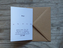 Load image into Gallery viewer, Bug card by Alice Draws The Line, mini-beasts galore, blank inside and printed on recycled card
