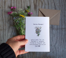 Load image into Gallery viewer, Spring Wildflowers bouquet by Alice Draws The Line, blank inside and printed on recycled card