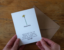 Load image into Gallery viewer, Daffodil Mother's Day Greeting card by Alice Draws the Line, recycled card