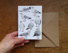 Load image into Gallery viewer, Seagull / Herring Gull greeting card, blank inside