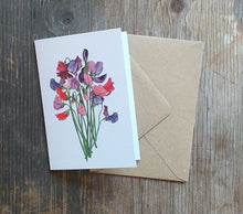 Load image into Gallery viewer, Sweet Pea Greeting card by Alice Draws The Line
