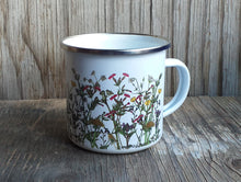Load image into Gallery viewer, spring wildflowers enamel mug by Alice Draws The Line, hedgerow flowers ,