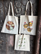 Christmas Tote Bags - Twist and Sprout, Mice Pies and Cheese Please