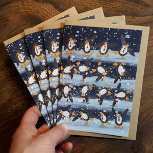 Cartwheeling Winter Penguins