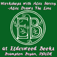 Beginner’s creative workshops with local artist Alice Savery of Alice Draws the Line at Elderwood Books in Brampton Bryan, Shropshire, Herefordshire, Powys. Drawing for beginners, Modern Calligraphy workshops for beginners and Beginners Botanical Watercolour workshops