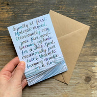 The Shipping Forecast, brush lettering wording by Alice Draws the Line, Alice Savery artist