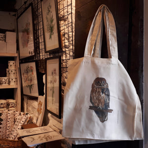 Tawny Owl tote bag by Alice Draws the Line resuable bag