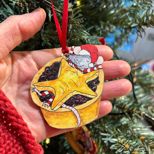 Mice Pie Christmas Decoration by Alice Draws the Line, Alice Draws the Line Mice Pie