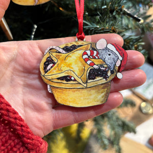Alice Draws the Line Mice Pie Christmas Decoration