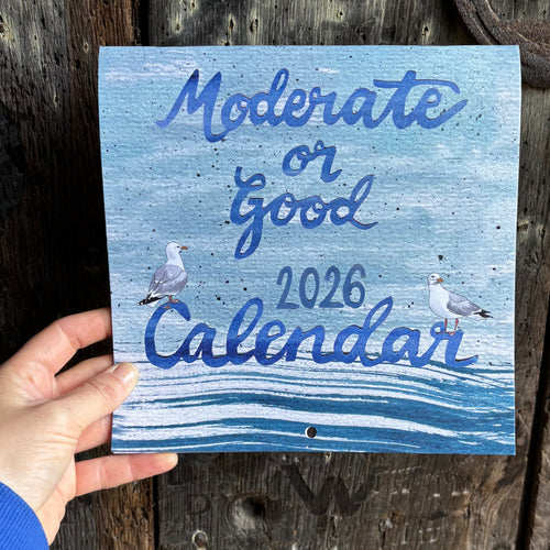 Moderate or Good Shipping Forecast inspired wall calendar 2026 by Alice Savery of Alice Draws the Line