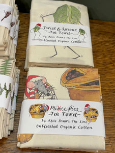 Christmas Tea Towels by Alice Draws the Line