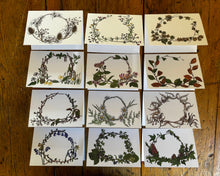 Load image into Gallery viewer, Set of 12 Cards, Botanical cards for each month of the year