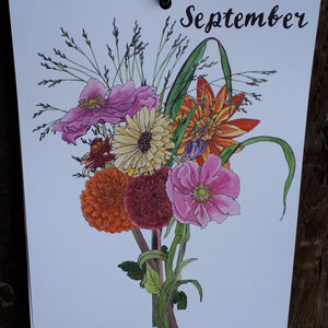 Illustrated Bouquets Birthday / Perpetual Calendar