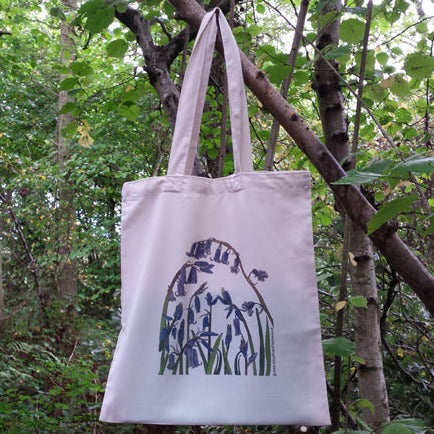 Bluebells tote bag by Alice Draws the Line, bluebell illustration, reusable shopping bag