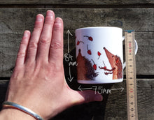 Load image into Gallery viewer, Hedgehogs Juggling Rosehips China Mug