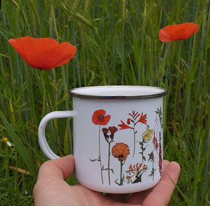 Rainbow Flowers Enamel Mug