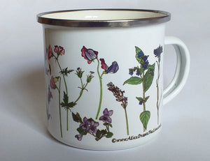 Rainbow Flowers Enamel Mug