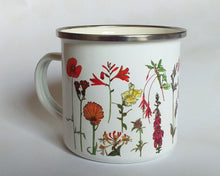 Load image into Gallery viewer, Rainbow Flowers enamel mug by Alice Draws The Line Mother&#39;s day gift, enamel mug