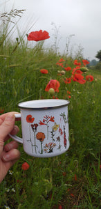 Rainbow Flowers Enamel Mug