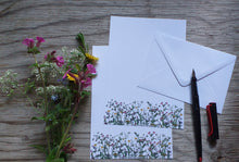 Load image into Gallery viewer, Spring Wildflowers letter paper by Alice Draws The Line, A5 letter paper printed on recycled paper with white recycled envelope