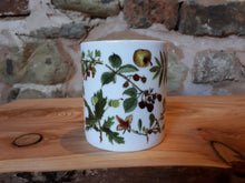 Load image into Gallery viewer, Autumn / Fall China mug by Alice Draws The Line. This is the Autumn / Tree-mendous design with lots of woodland fruit, nuts and seeds.