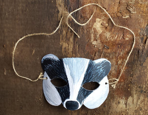 Printable badger mask by Alice Draws the Line, download and make at home