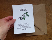 Load image into Gallery viewer, Badger and Blackberries card by Alice Draws The Line