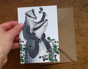 Character Collection of cards, baby badger card by Alice Draws the Line, set of 3 cards