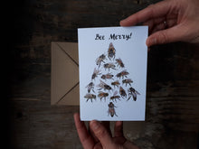 Load image into Gallery viewer, Bee Merry! Christmas Card/s