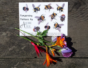 Bee Temporary Tattoos by Alice Draws The Line