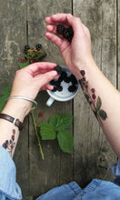 Load image into Gallery viewer, Tree, woodland and blackberry temporary tattoos by Alice Draws The Line