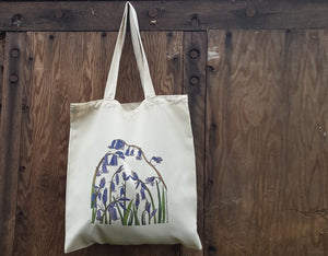 Bluebells tote bag by Alice Draws the Line, bluebell illustration, reusable shopping bag
