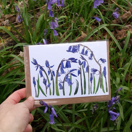 Bluebell greeting card by Alice Draws the Line, illustrated bluebells