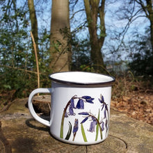 Load image into Gallery viewer, Bluebell enamel mug by Alice Draws The Line Mother&#39;s day gift, flower enamel mug