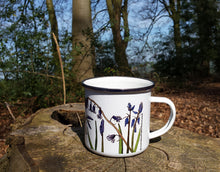 Load image into Gallery viewer, Bluebell enamel mug by Alice Draws The Line Mother&#39;s day gift, flower enamel mug