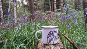 Bluebell enamel mug by Alice Draws The Line Mother's day gift, flower enamel mug