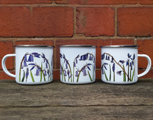 Load image into Gallery viewer, Bluebell enamel mug by Alice Draws The Line Mother&#39;s day gift, flower enamel mug