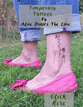 Load image into Gallery viewer, Botanical Flower tattoos by Alice Draws The Line