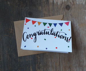 Bunting celebrations cards - individual cards
