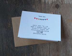 Bunting celebrations cards - individual cards