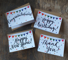 Load image into Gallery viewer, Bunting celebrations cards - individual cards