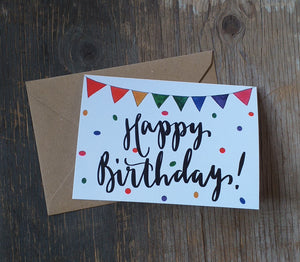 Bunting celebrations cards - individual cards