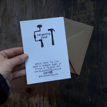 Load image into Gallery viewer, Carpentry card by Alice Draws the Line, Traditional hand tools for woodworking and cabinet making