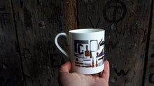 Load image into Gallery viewer, Carpentry Cup by Alice Draws the Line, Traditional woodworking tools on a china mug