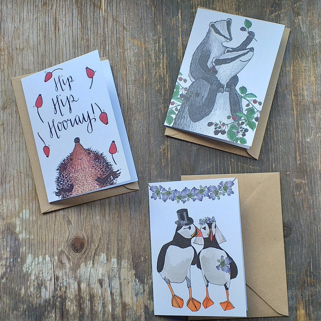 Character card collection by Alice Draws the Line, three cards
