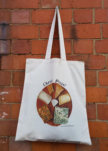 Cheese Please tote bag by Alice Draws the Line. Cheese board Illustration for any Cheese fans