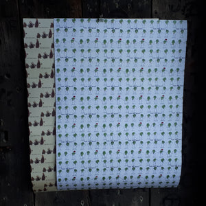 Illustrated Humorous Wrapping paper by Alice Draws the Line, We three cones and Twist and Sprout
