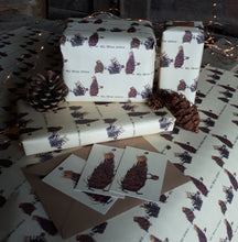 Load image into Gallery viewer, We Three Cones Christmas Wrapping Paper and gift tags by Alice Draws The Line