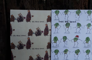 Illustrated Humorous Wrapping paper by Alice Draws the Line, We three cones and Twist and Sprout